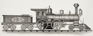 Railroad Engine by Ehrgott &amp; Forbriger c.1894. Original from Library of Congress. Digitally enhanced by rawpixel.