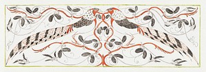 Pheasants for a wall covering (1895&ndash;1896) painting in high resolution by <a href="https://www.rawpixel.com/search/Gerrit%20Willem%20Dijsselhof?sort=curated&amp;page=1">Gerrit Willem Dijsselhof</a>. Original from the Rijksmuseum. Digitally enhanced by rawpixel.