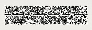 <a href="https://www.rawpixel.com/search/william%20morris?sort=curated&amp;page=1">William Morris</a>&#39;s Love is Enough&ndash;Upright Border or Sidepiece Foliage entwined around a Pole (1872) famous artwork. Original from The Birmingham Museum. Digitally enhanced by rawpixel.