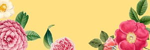 Blank floral banner design vector