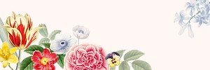 Blank floral banner design vector