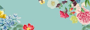 Blank floral banner design vector