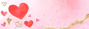 Valentine&#39;s Day background watercolor style banner vector