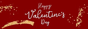 Red happy valentines day banner