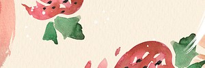 Strawberry Memphis watercolor background