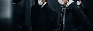People wearing face masks in public during coronavirus pandemic in Japan social banner