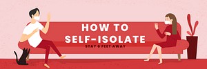 How to self-isolate during coronavirus pandemic social template vector