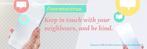 Help your neighbours during the COVID-19 pandemic psd mockup banner 