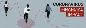Coronavirus financial impact social banner template illustration