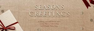 Psd season&rsquo;s greetings banner Christmas background