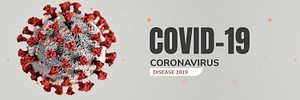 Coronavirus under the microscope banner illustration