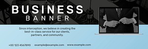 Editable business banner template psd with blue blocks set