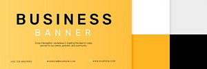 Business banner template psd in yellow modern design