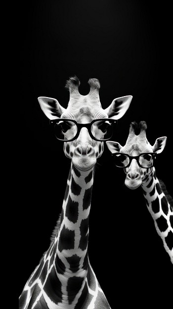 giraffe black and white wallpaper