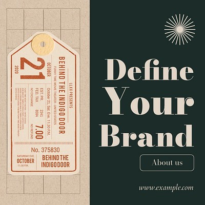 Branding   Instagram post template, editable text