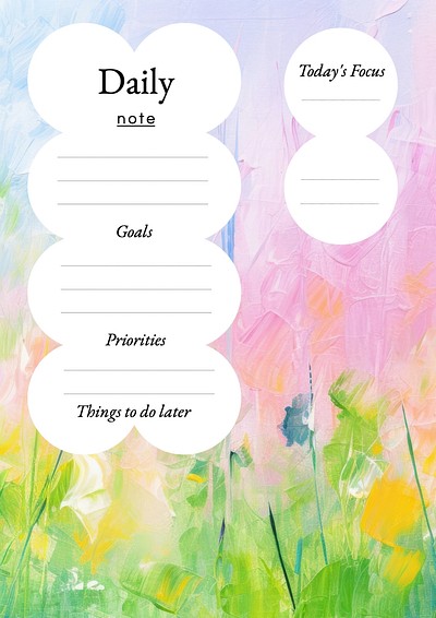 Daily notes planner template, editable | Free Editable Template - rawpixel