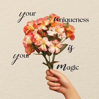 Your uniqueness is magic quote Instagram post template