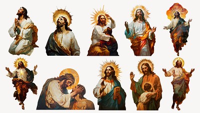 Devine Jesus Christ set, editable design element