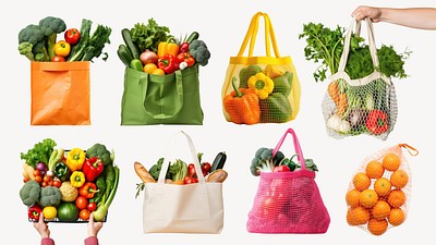 Organic grocery set, editable design element