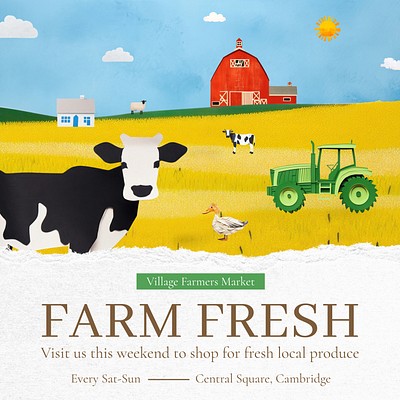 Farm fresh Instagram post template | Free Photo - rawpixel
