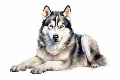 Illustration of Siberian Husky dog husky animal canine.