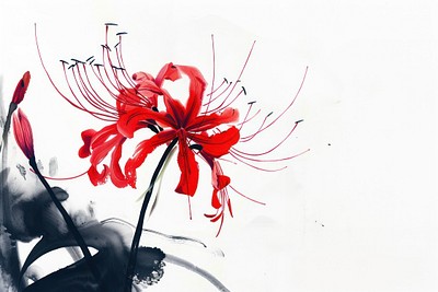 Red Spider Lily Japanese minimal invertebrate amaryllis blossom.