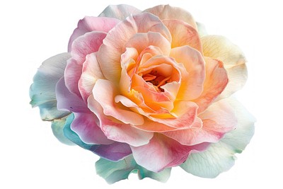 Colorful rainbow rose flower blossom plant.