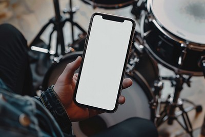 White phone mockup photo transportation electronics.