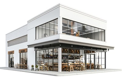 Commercial building coffee shop architecture transportation restaurant.