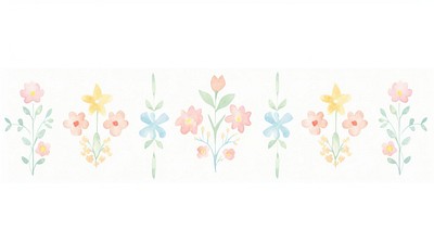 Crosses with flowers as divider watercolor graphics pattern blossom.