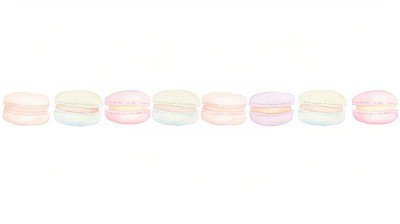 Macarons as divider watercolor confectionery football sweets.