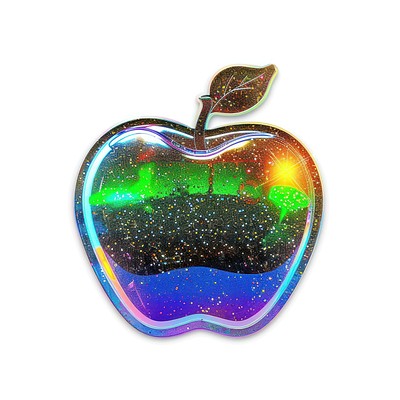 Glitter apple flat sticker accessories accessory gemstone.