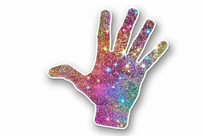 Glitter hand sign flat sticker accessories accessory clothing.