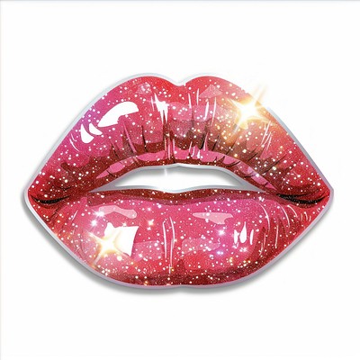 Glitter lip cosmetics lipstick ketchup.