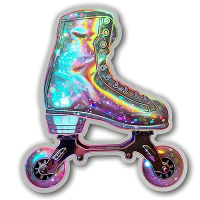 Glitter rollerskate sticker transportation scooter vehicle.