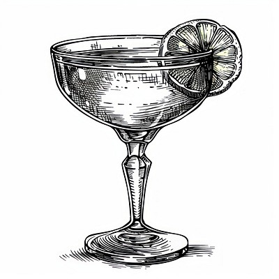 Cocktail beverage alcohol goblet.