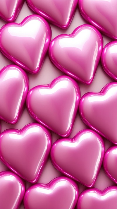 Puffy 3d heart glitter wallpaper | Premium Photo - rawpixel