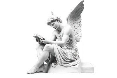 Cupid Greek sculpture person reading archangel human art.