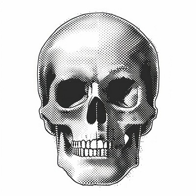 Skull icon art illustrated drawing.