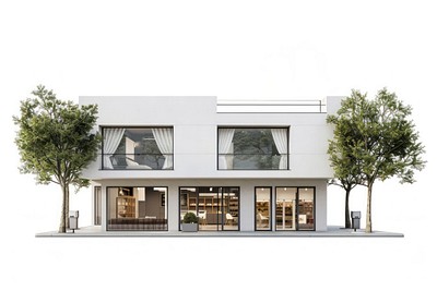 Modern minimalist two-story building