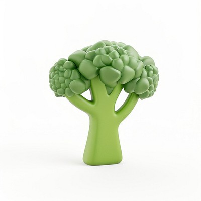 Green broccoli tree illustration