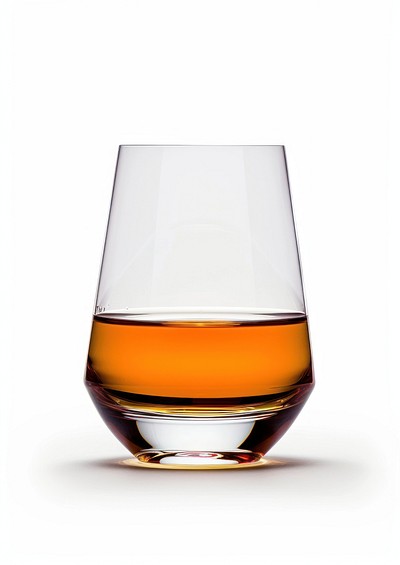 Elegant whiskey glass with drink