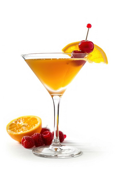 Refreshing citrus cocktail with cherry