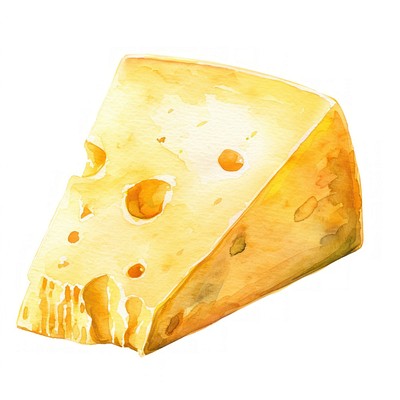 Watercolor cheese wedge illustration