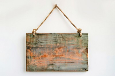 Rustic wooden hanging sign