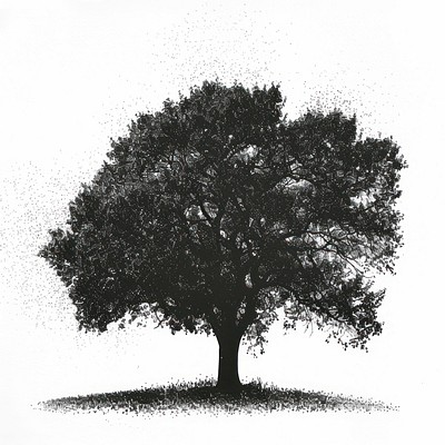 Detailed silhouette tree illustration