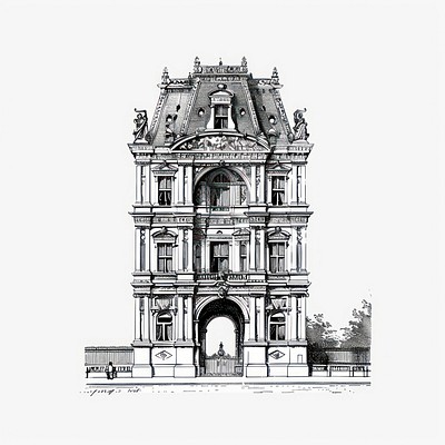 Elegant architectural building illustration