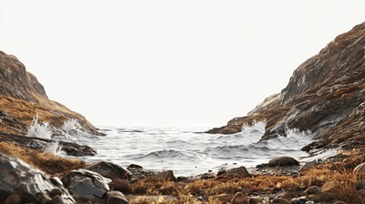 Serene coastal rocky landscape wallpaper