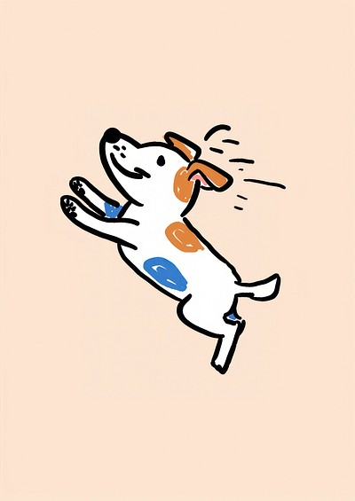 Playful dog cartoon illustration