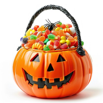 Colorful Halloween candy bucket